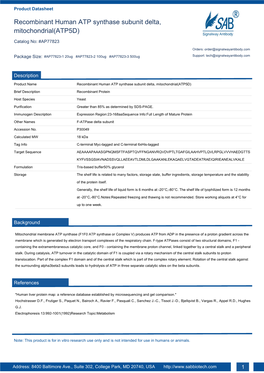 Recombinant Human ATP Synthase Subunit Delta, Mitochondrial(ATP5D)