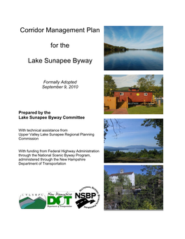 Lake Sunapee Byway Corridor Management Plan (PDF, 1.6