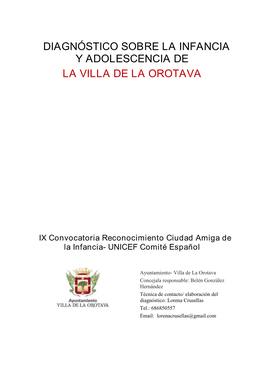 Diagnóstico Sobre La Infancia Y Adolescencia De La Villa De La Orotava