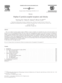 Orphan G Protein-Coupled Receptors and Obesity