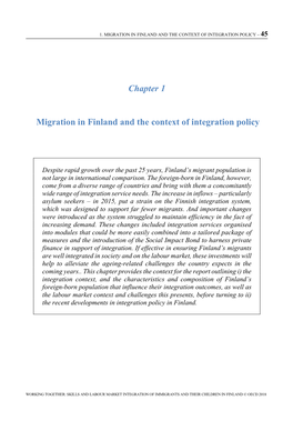 Chapter 1 Migration in Finland and the Context of Integration Policy