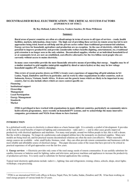 1 Decentralised Rural Electrification