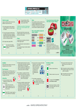 MONOPOLY EXPRESS INSTRUCTIONS F MONOPOLY 101 Hasbro Design Centre (STU) Design Centre Hasbro