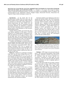 MULTI-SCALE ANALYSIS of ALLUVIAL SEDIMENTARY OUTCROPS in UTAH USING EXOMARS 2020 PANCAM, ISEM, and CLUPI EMULATORS