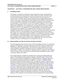 Magistrate Manual Juvenile and Domestic Relations Procedures Page 3-1