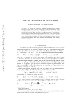 Pivotal Decompositions of Functions