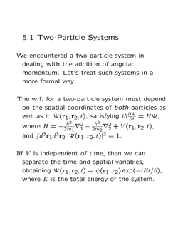 5.1 Two-Particle Systems