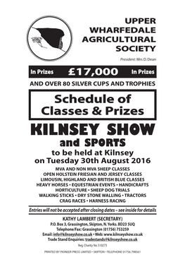 Kilnsey Show Schedule 2009