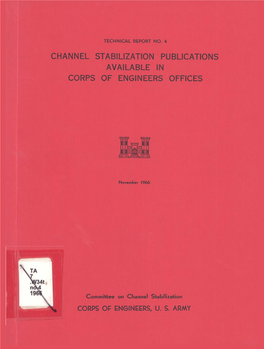 Channel Stabilization Publications Available in Corps of Engineers Offices