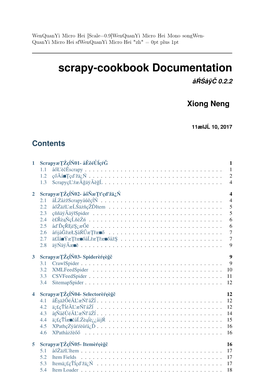 Scrapy-Cookbook Documentation År´ Såÿ´ Cˇ 0.2.2
