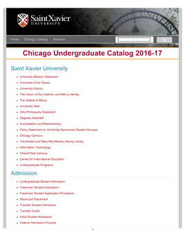 Chicago Undergraduate Catalog 2016-17