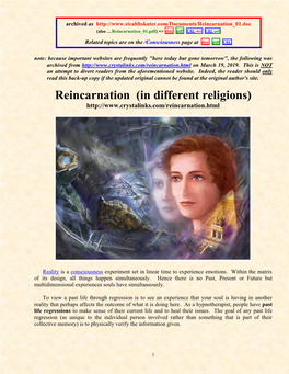 Reincarnation (In Different Religions)