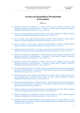 Azərbaycan Respublikası Prezidentinin Sərəncamları