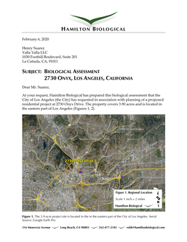 Biological Assessment 2730 Onyx, Los Angeles, California