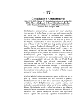 Globalization Antenarratives Boje, D