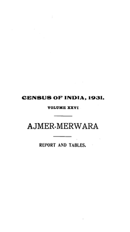 Ajmer-Merwara, Report and Tables, Rajasthan