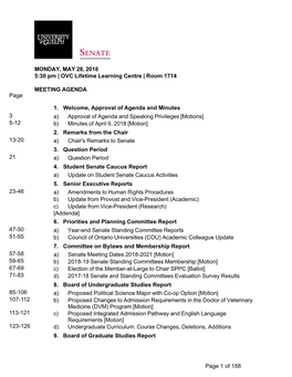 OVC Lifetime Learning Centre | Room 1714 MEETING AGENDA Page 1
