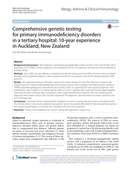 Comprehensive Genetic Testing for Primary Immunodeficiency