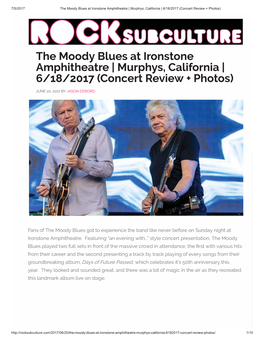 The Moody Blues at Ironstone Amphitheatre | Murphys, California | 6/18/2017 (Concert Review + Photos)