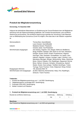 Protokoll Der Mitgliederversammlung