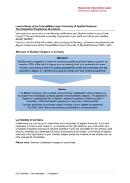 How to Study at the Ostwestfalen-Lippe