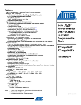 Atmega165p Datasheet