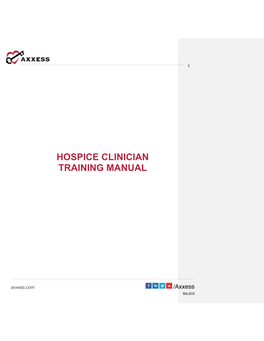 Hospice Clinician Training Manual