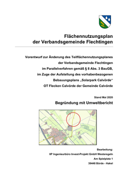Flächennutzungsplan Der Verbandsgemeinde Flechtingen