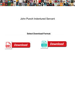 John Punch Indentured Servant