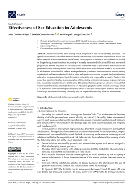 Effectiveness of Sex Education in Adolescents