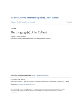 The Language(S) of the Callaeci Eugenio R