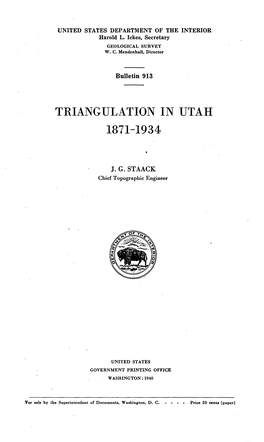 Triangulation in Utah 1871-1934