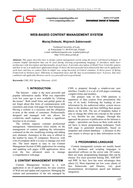 Web-Based Content Management System