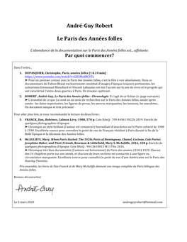 André-Guy Robert Le Paris Des Années Folles