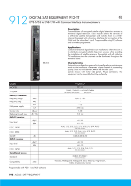 912Digital Sat Equipment 912-Tt