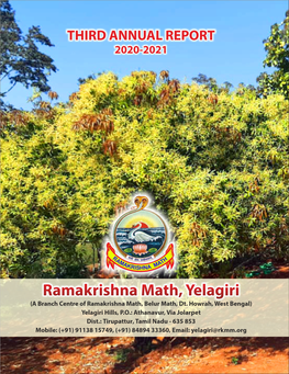 RAMAKRISHNA MATH, YELAGIRI (A Branch Centre of Ramakrishna Math, Belur Math, Dt