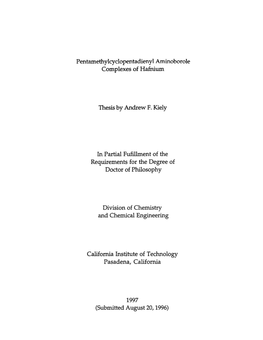 Pentamethylcyclopentadienyl Aminoborole Complexes of Hafnium