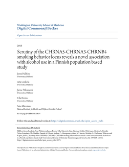 Scrutiny of the CHRNA5-CHRNA3-CHRNB4