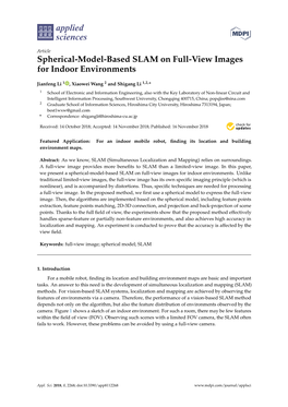 Spherical-Model-Based SLAM on Full-View Images for Indoor Environments