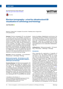 Electron Tomography—A Tool for Ultrastructural 3D Visualization in Cell Biology and Histology