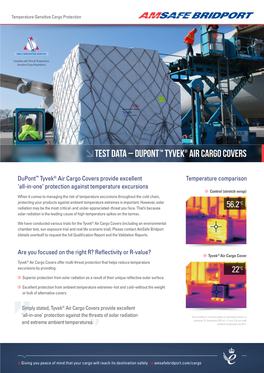 Test Data – Dupont™ Tyvek® Air Cargo Covers