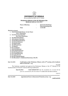 2. UNIVERSITY of KERALA (Re-Accredited by NAAC with ‘A’ Grade)