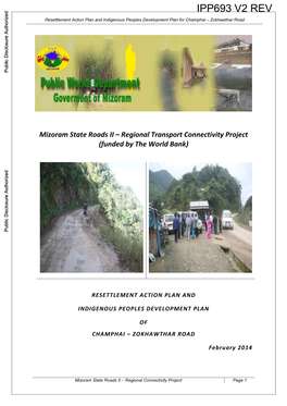 Mizoram State Roads II – Regional Transport Connectivity Project (Funded by the World Bank)