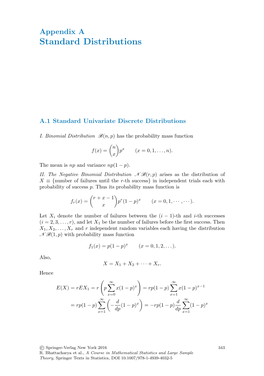 Standard Distributions