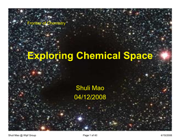 Exploring Chemical Space
