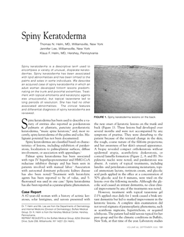 Spiny Keratoderma Thomas N