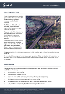 Case Study : Tinsley Viaduct Scope of Work