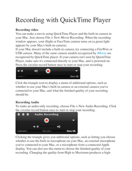 Recording with Quicktime Player.Pages