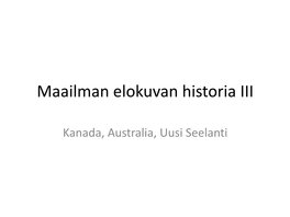 Maailman Elokuvan Historia III