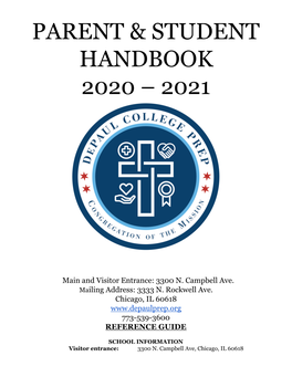 Parent & Student Handbook 2020 – 2021